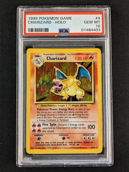 Pokemon 1999 Base Set CHARIZARD Holo Rare English #4102 PSA 10 GEM MINT
