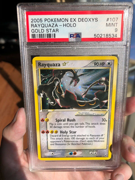 Pokemon Rayquaza Gold Star 107107 Pokemon Card PSA9