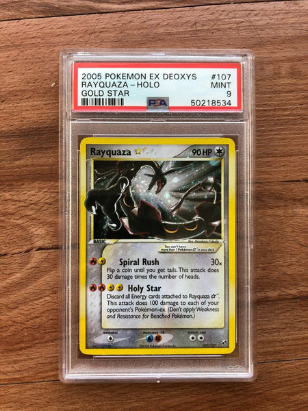 Pokemon Rayquaza Gold Star 107107 Pokemon Card PSA9